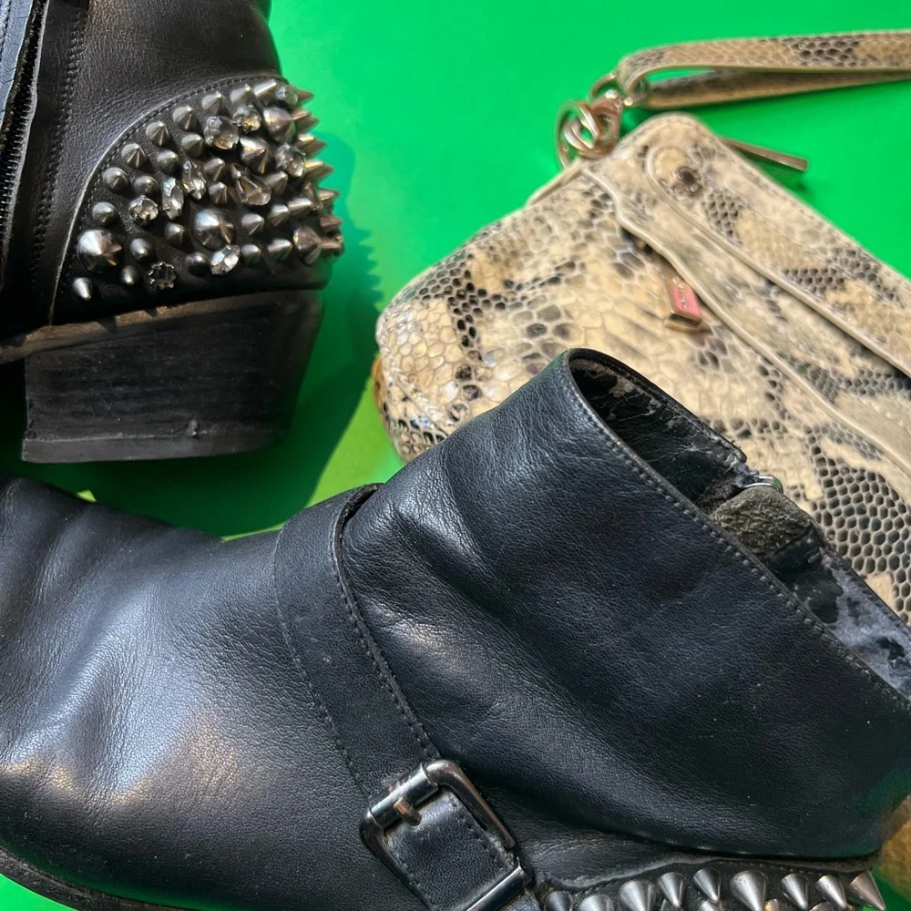 Sam Edelman Black Studded Ankle Boots - Picture 11 of 11